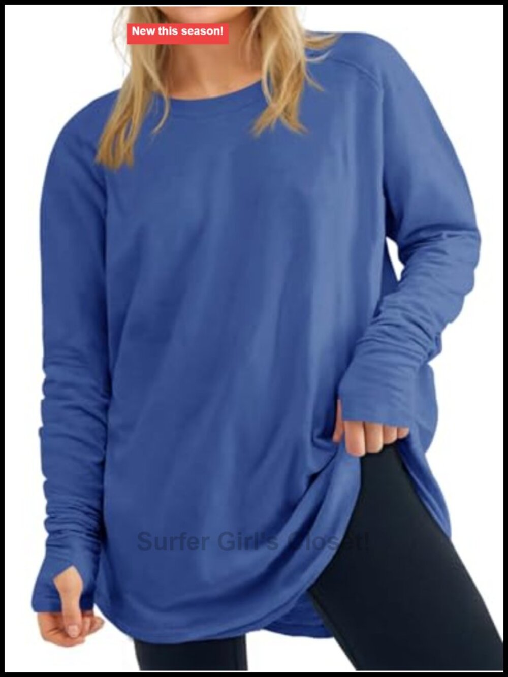 Womens Plus Size Long Sleeve Tunic Top Thumb Hole Oversized Loose Fit Tee